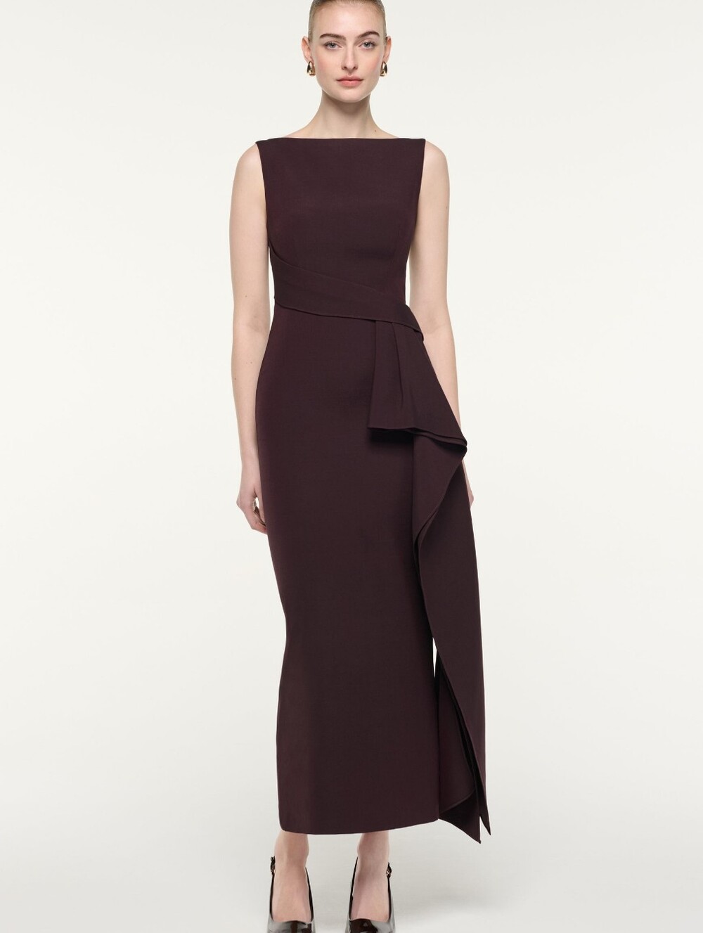 Roloand Mouret Sleeveless Column Midi Dress